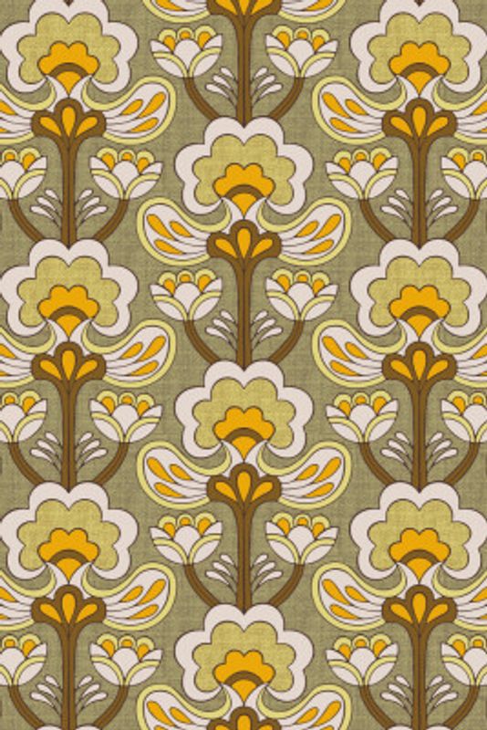 Retro Bloom Rhapsody Ochre Yellow