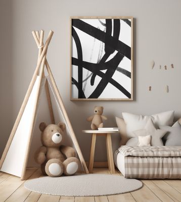 Bold Black Brushstrokes