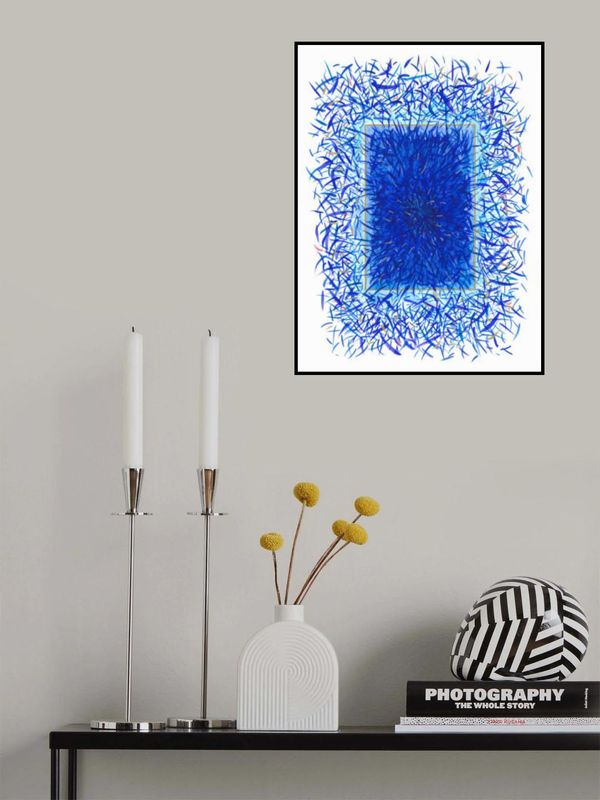 Vibrant Blue Hues And Dynamic Brushstrokes