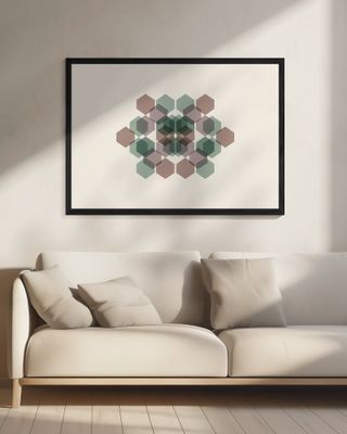 Muted Geometric Overlap Hexagon Art Print 2
