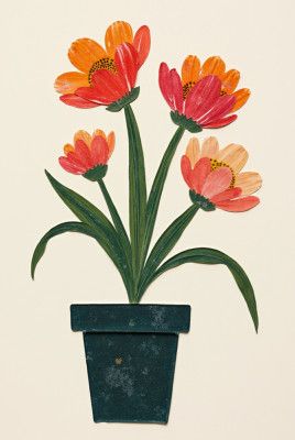 Potted Florals Colorful Flowers