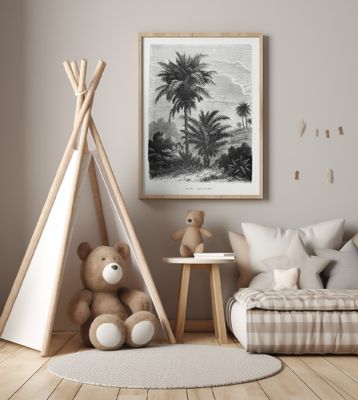 Vintage Palm Tree Drawing V