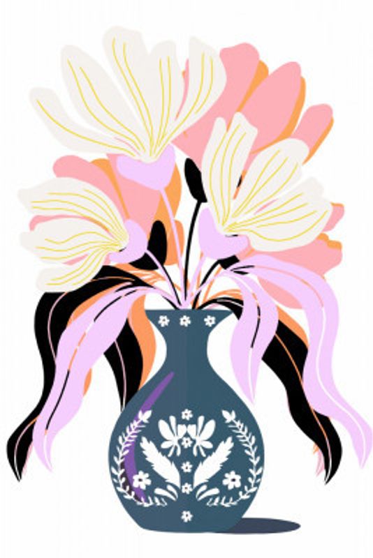 Floral in a Decorative Vase