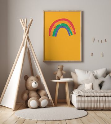 Rainbow simple Boho Kids &amp; baby nursery bright weather theme