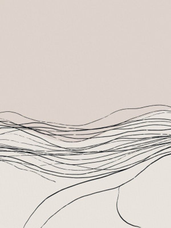 Calm serene line art nordic decor