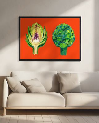 Artichokes On Orange
