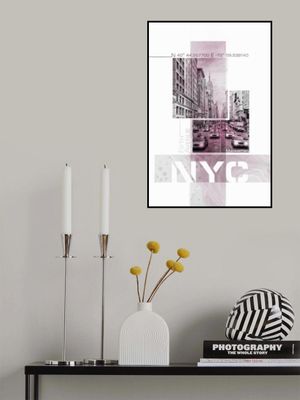 Poster Art NYC Fifth Avenue Traffic | pink marble