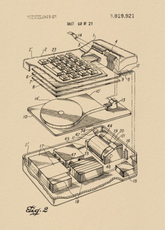 Electronic Calculator Patent 1974