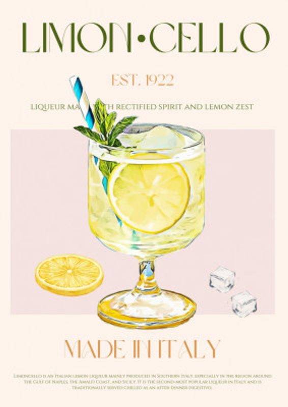 Illustration Of A Limoncello Drink