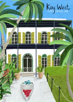 Ernest Hemingways Home, Key West Hemingway, Florida by Artist Carla Daly