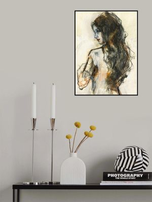 Woman Sketch with Flowing Hair