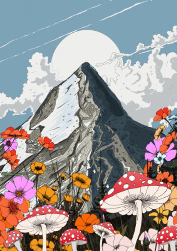 Mushrooms and Mountain