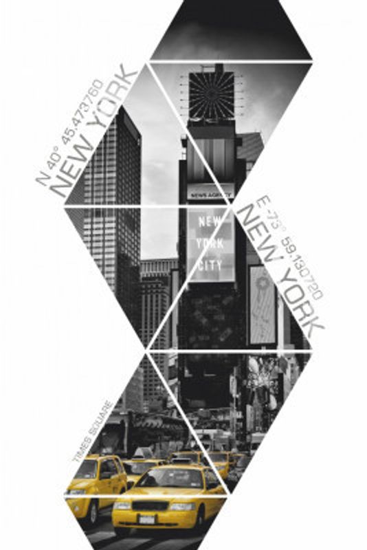 Coordinates NEW YORK CITY Times Square | colorkey