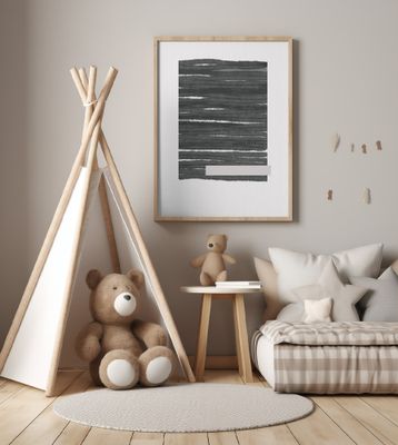 black Horizontal Brushstrokes