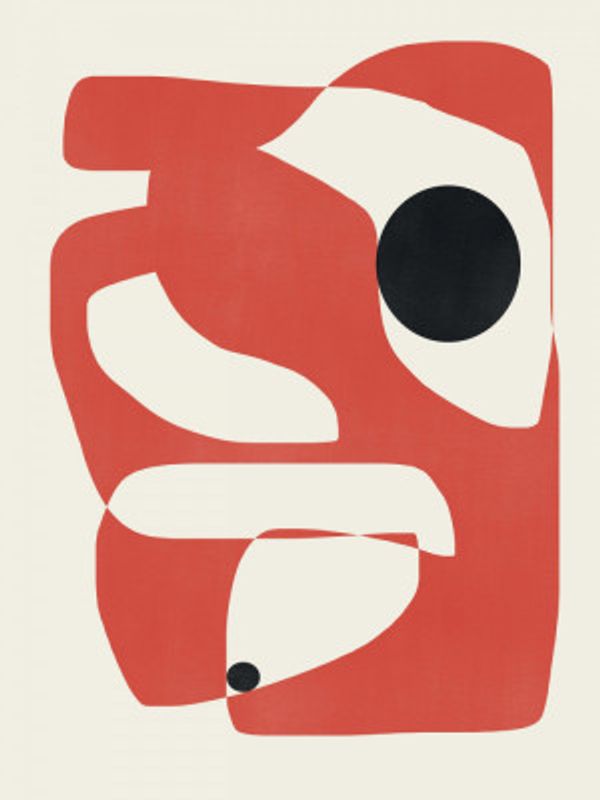 Abstract Geometric Composition -red