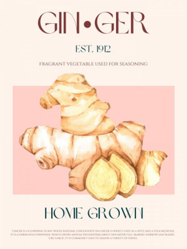 Watercolor illustration Of Ginger