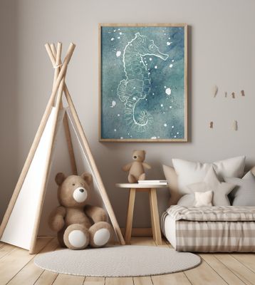 White Seahorse Silhouette