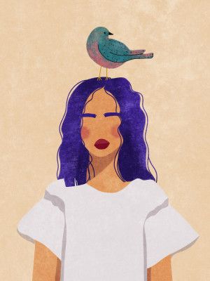 Girl with bird