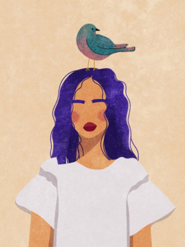Girl with bird
