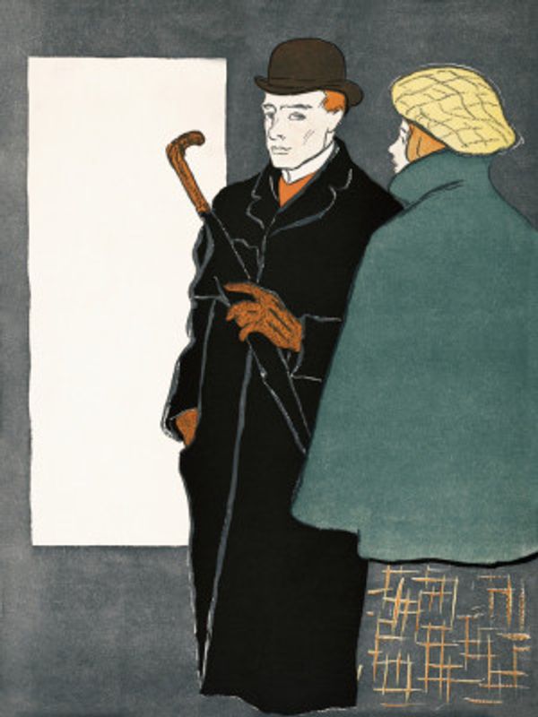 Man With Walking Stick and Woman (1896)