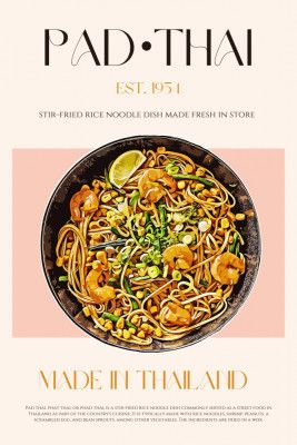 Elegant Illustration of Pad Thai