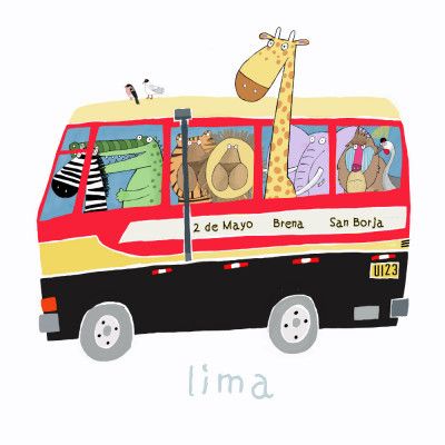 Jungle Animals in a Bus in Lima, Peru by Carla Daly