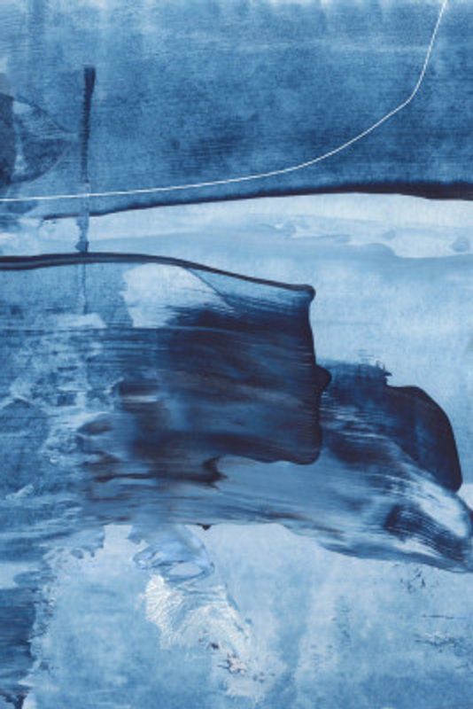 Dynamic Blue Hues And Fluid Brushstrokes