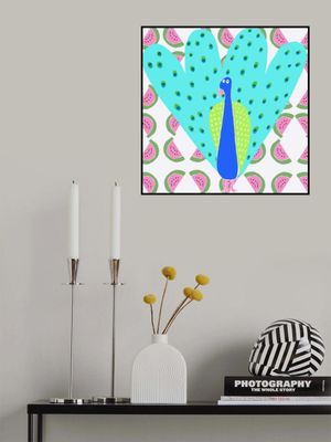 Electric Peacock with Watermelon Pattern by Artist Carla Daly