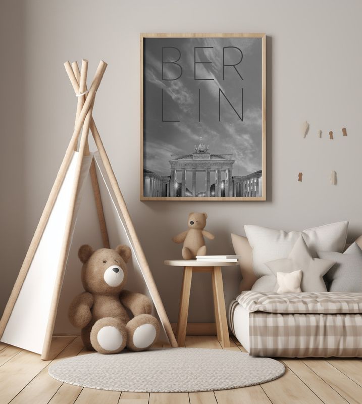 BERLIN Brandenburg Gate | Text &amp; Skyline