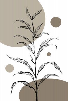 Delicate Plant Sketch with Leaves