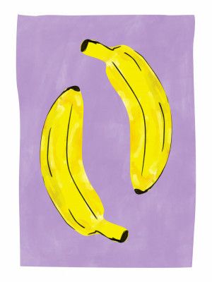 Two Vibrant Yellow Bananas