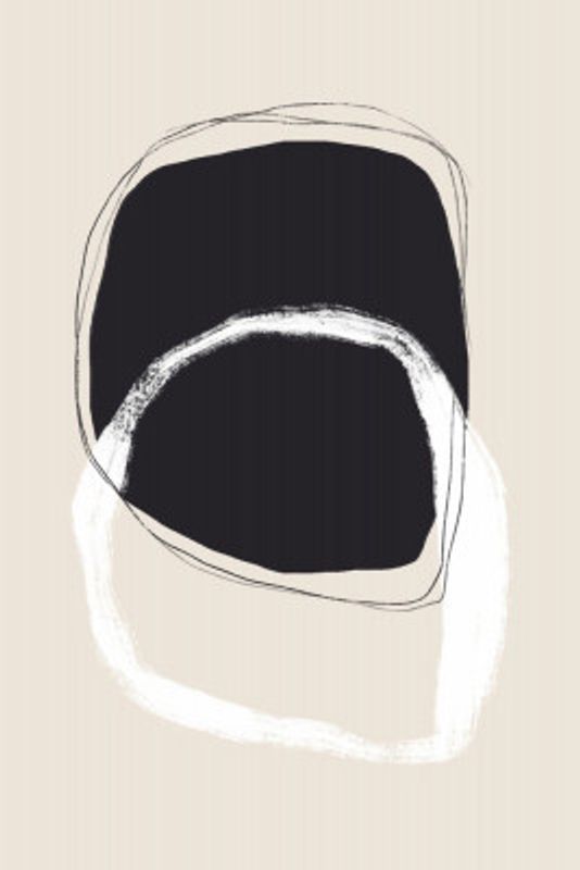 Black And White Shapes With Fluid Lines