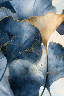 Blue Ginkgo Leaves 1