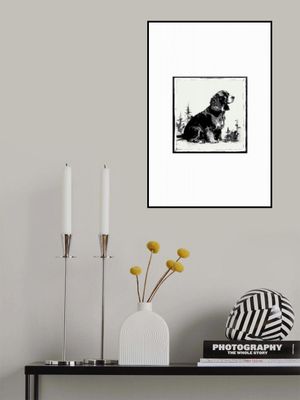 Winter Scenes: Holiday Dog With Light Green Background 1