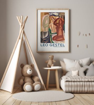 Two Bathing Women and a Bridge Figure