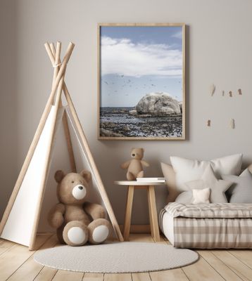 Rocky Seashore Under A Clear Sky