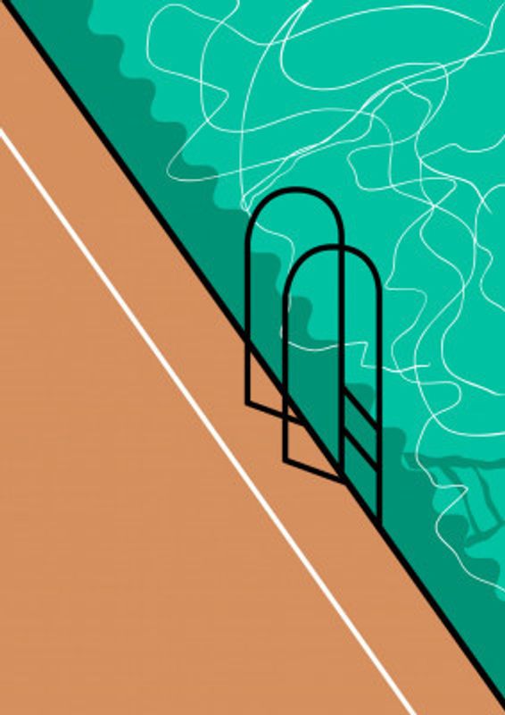Minimalist Poolside Scene