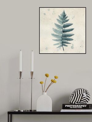 Teal watercolor fern 6