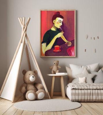 Lady lighting cigarette