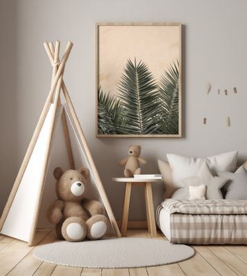 Palm leaves and wall_1