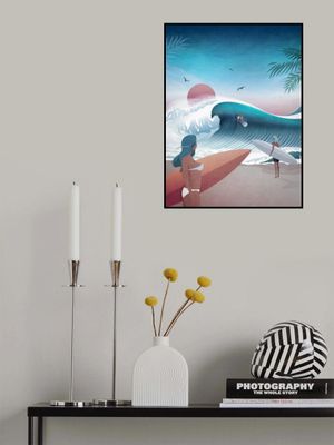 Sunset Surfing Scene