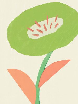 Minimalist Green Flower