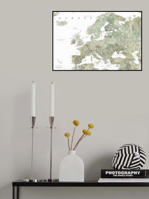 Green detailed map of Europe