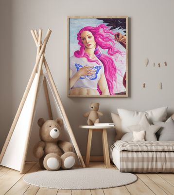 A Figure with Vibrant Pink Hair