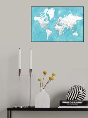 Detailed world map with cities Idrak