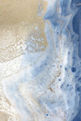 Swirling Blue and Gold Patterns Resembles a Cosmic Landscape