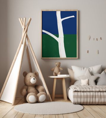 Stark White Tree Trunk With Branches