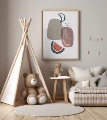 Abstract Moon Bohemian Cute Kids &amp; baby nursery, living room, bedroom