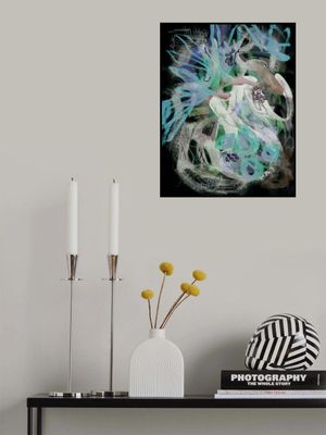 Abstract Moody Blue Dark Background