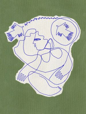 Human Figure Intertwined With Birds